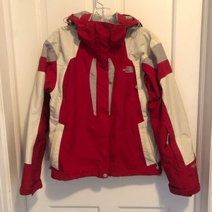 North Face ski jacket XS red white (juniors)